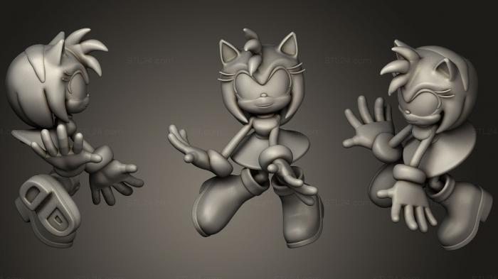 Figurines simple (Amy rose pose, STKPR_0072) 3D models for cnc